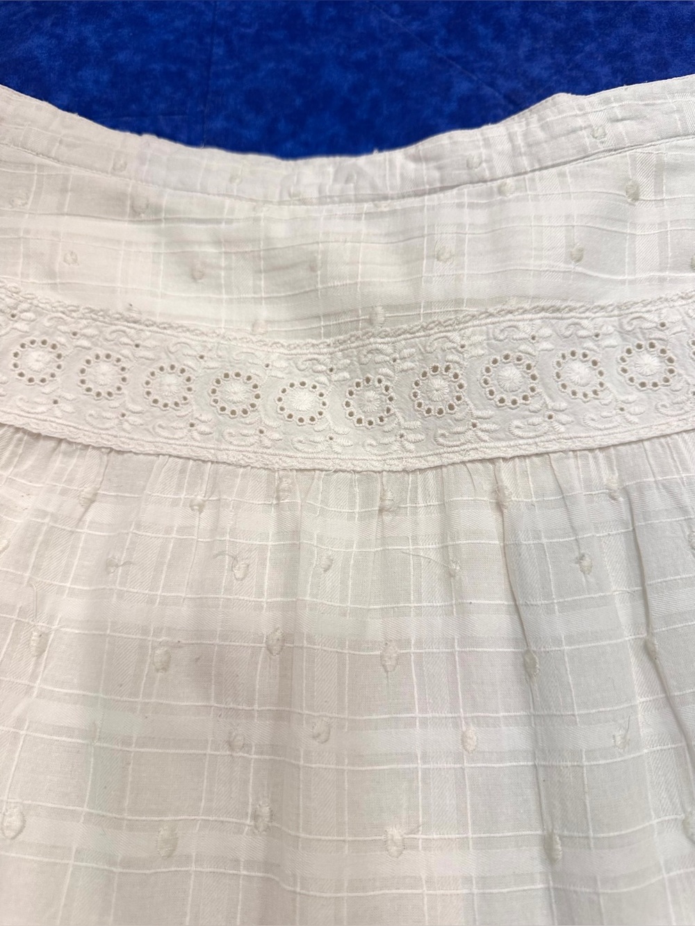 Ivory White Eyelet Lace Maxi Skirt Womens 10 Cottagecore Boho Tiered Long Cotton - Picture 6 of 12